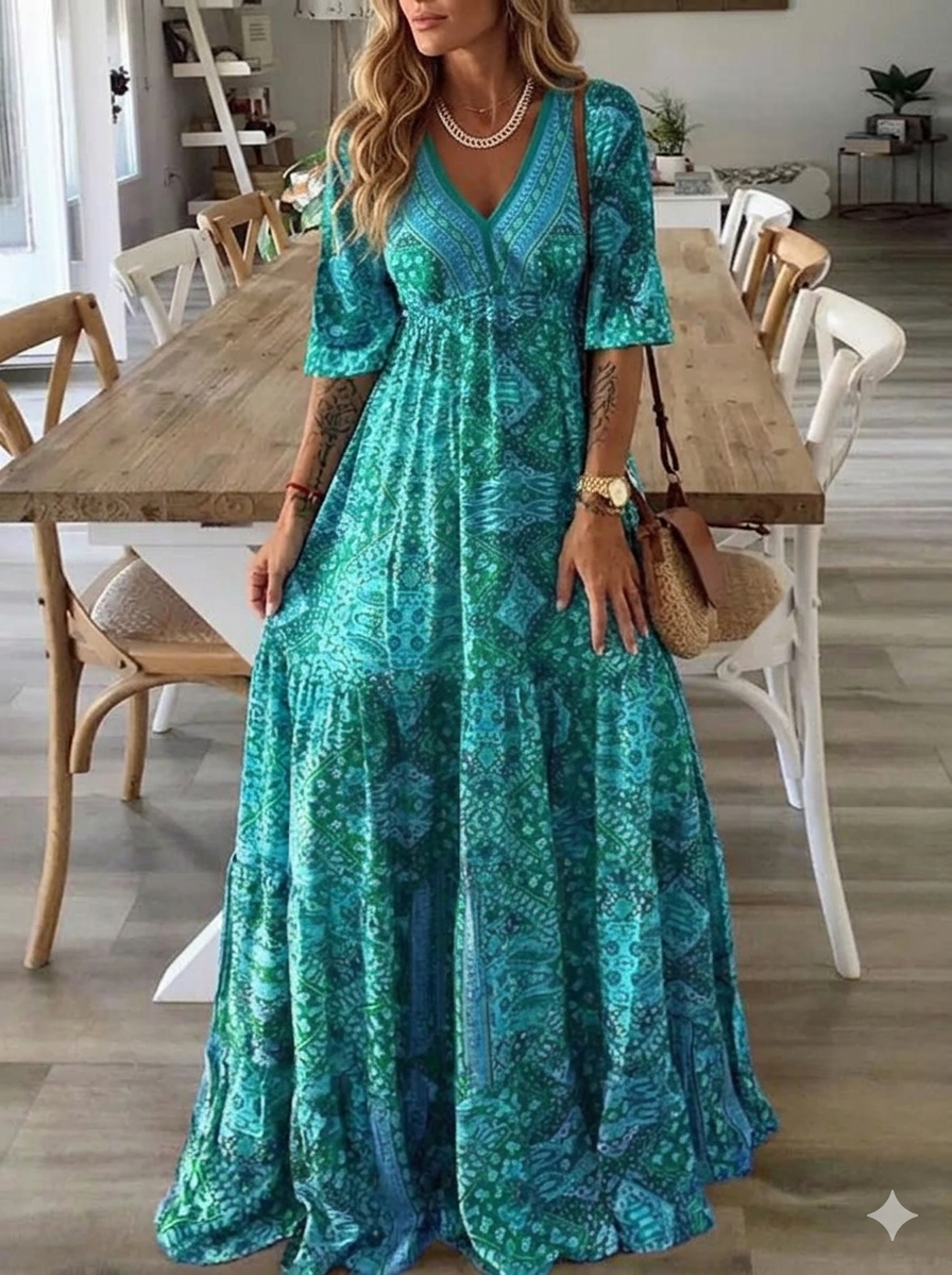 Ysavelle - Vestido boho de toque suave