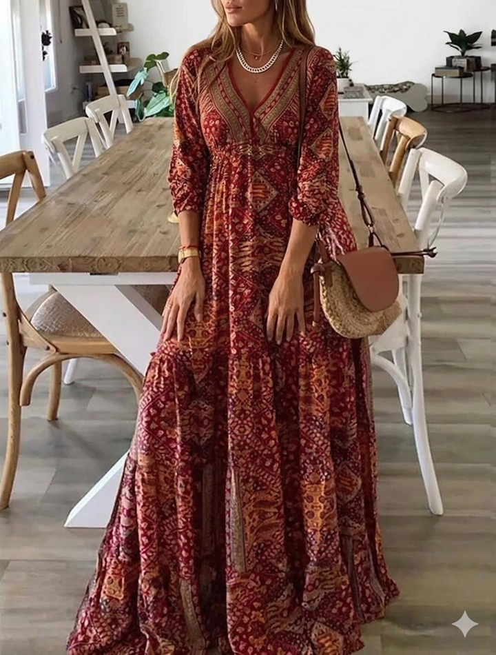 Ysavelle - Vestido boho de toque suave