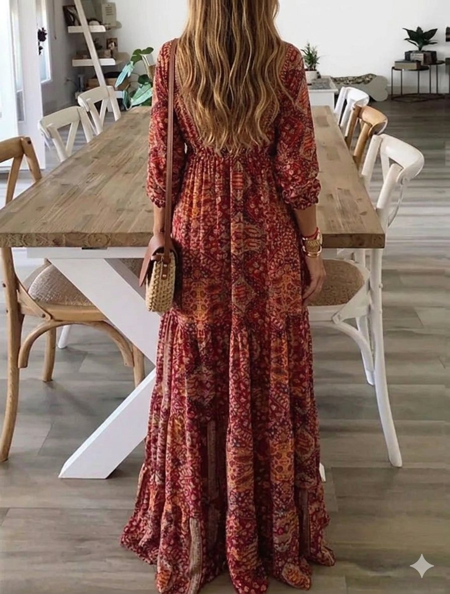 Ysavelle - Vestido boho de toque suave