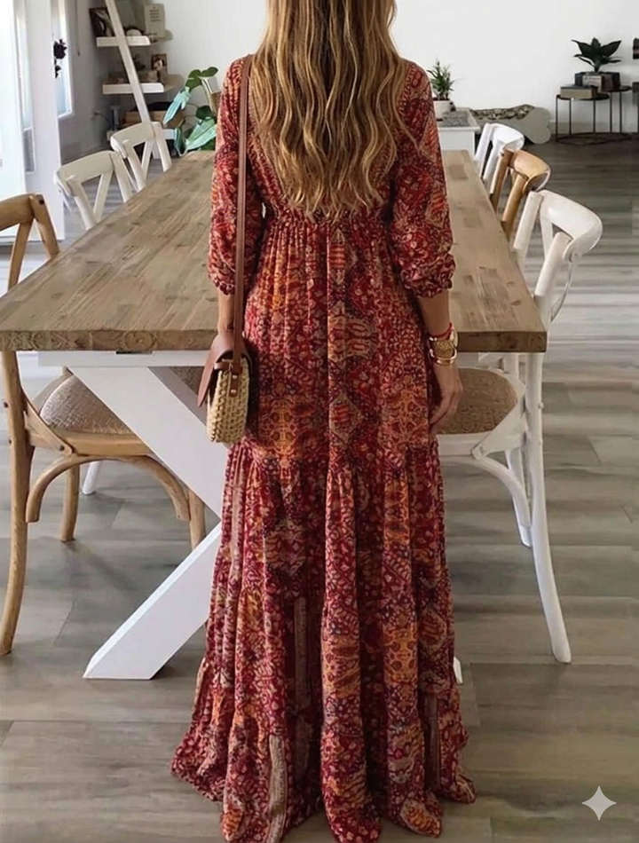 Ysavelle - Vestido boho de toque suave