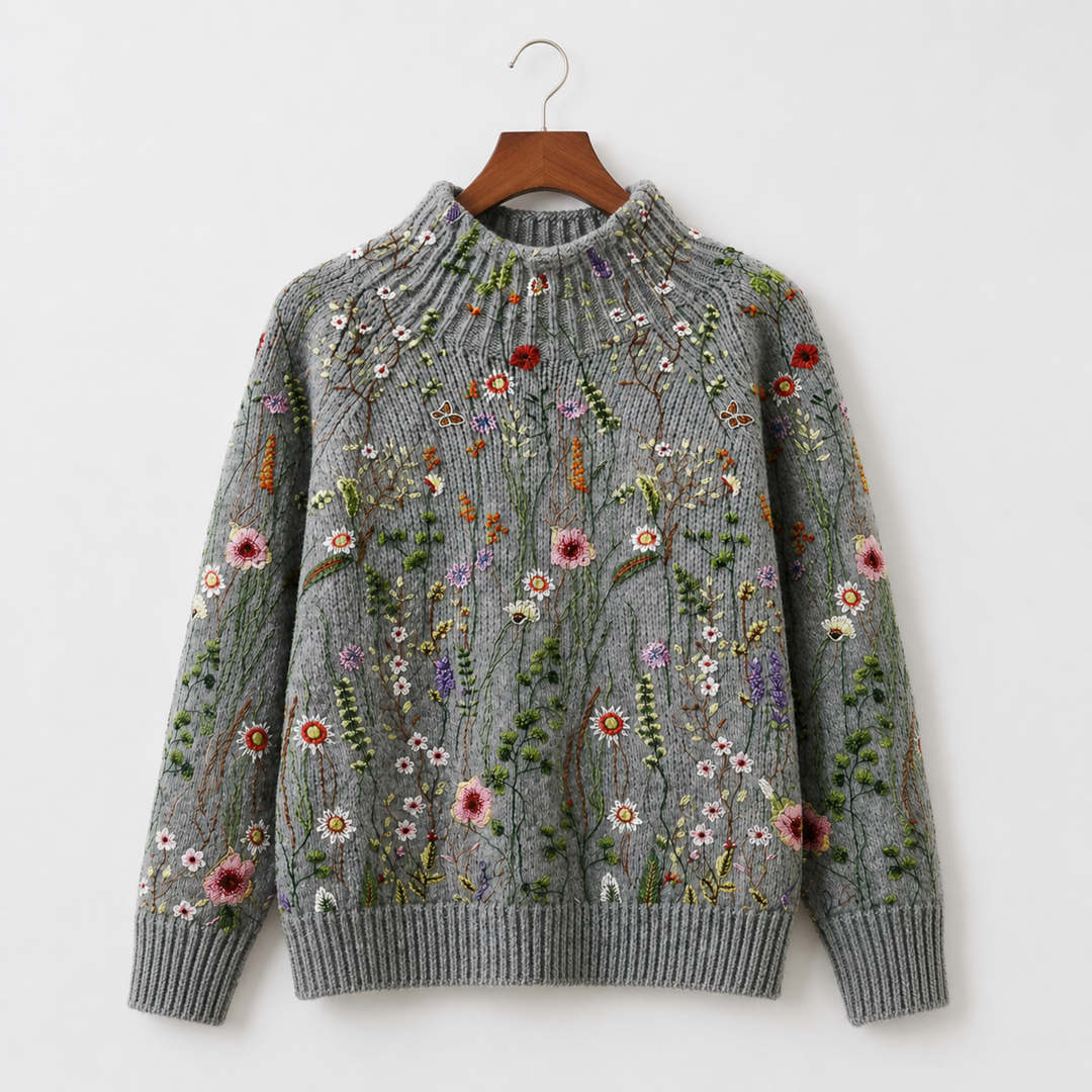 Adorelia - Camisola de malha floral de toque suave