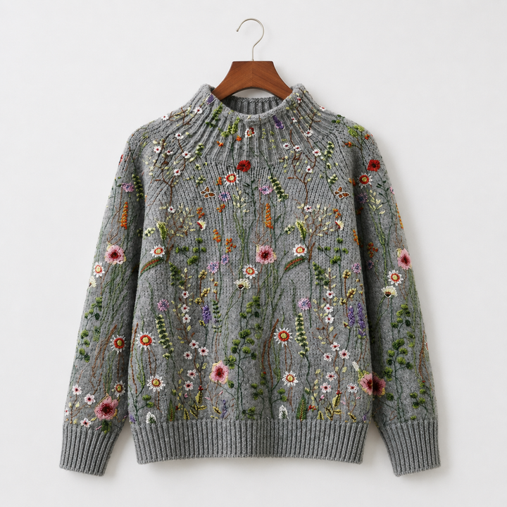 Adorelia - Camisola de malha floral de toque suave