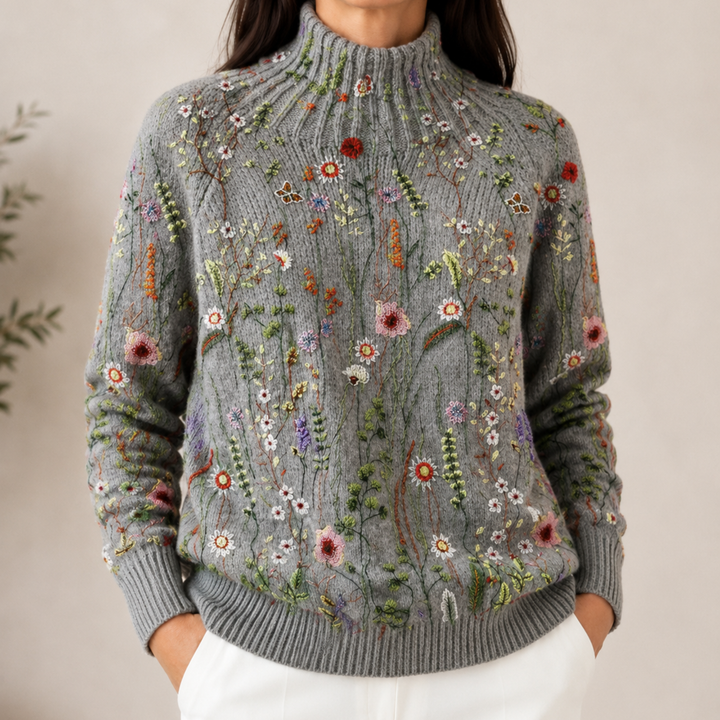 Adorelia - Camisola de malha floral de toque suave