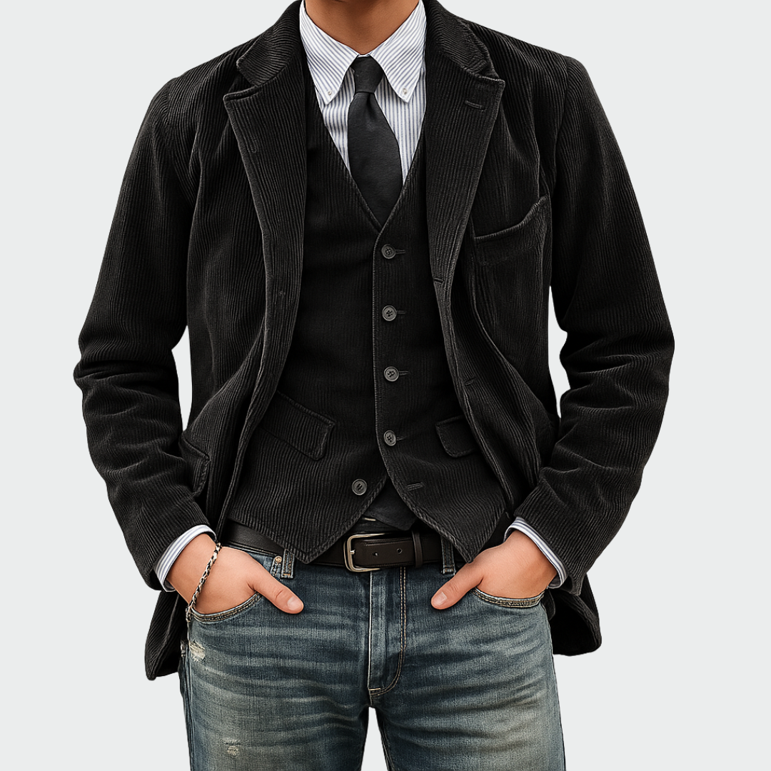 Darnor - Conjunto de blazer e colete feito à medida