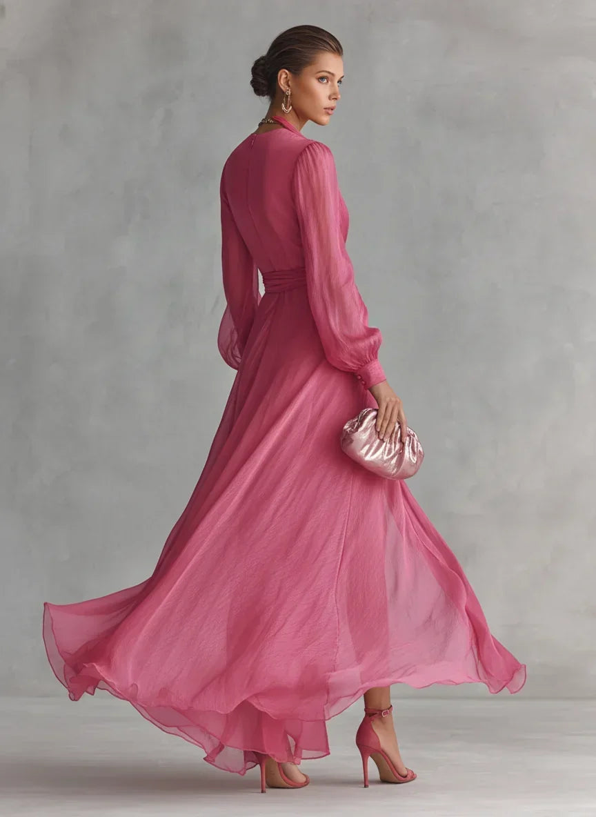 Caelissea - Vestido comprido acetinado