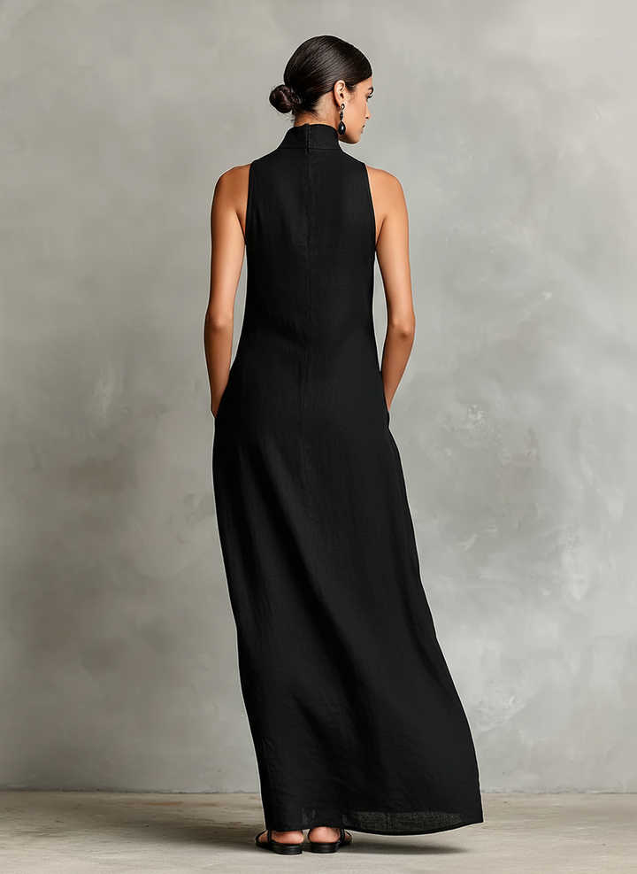 Adelaide - Vestido comprido em linho leve