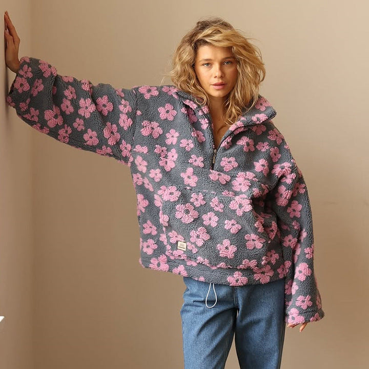 Clemência - Camisola polar floral confortável