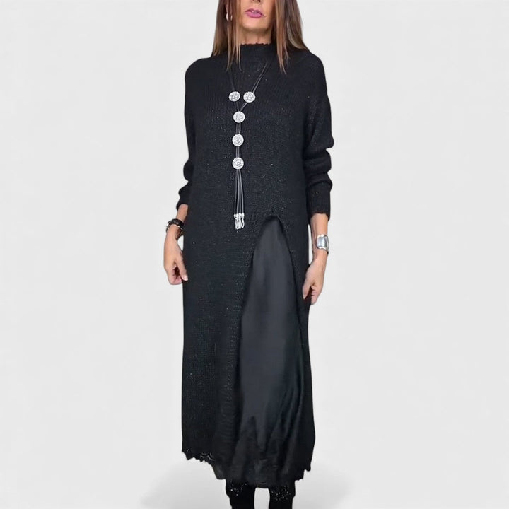 Aravina - Conjunto de camisola e vestido em camadas com toque suave