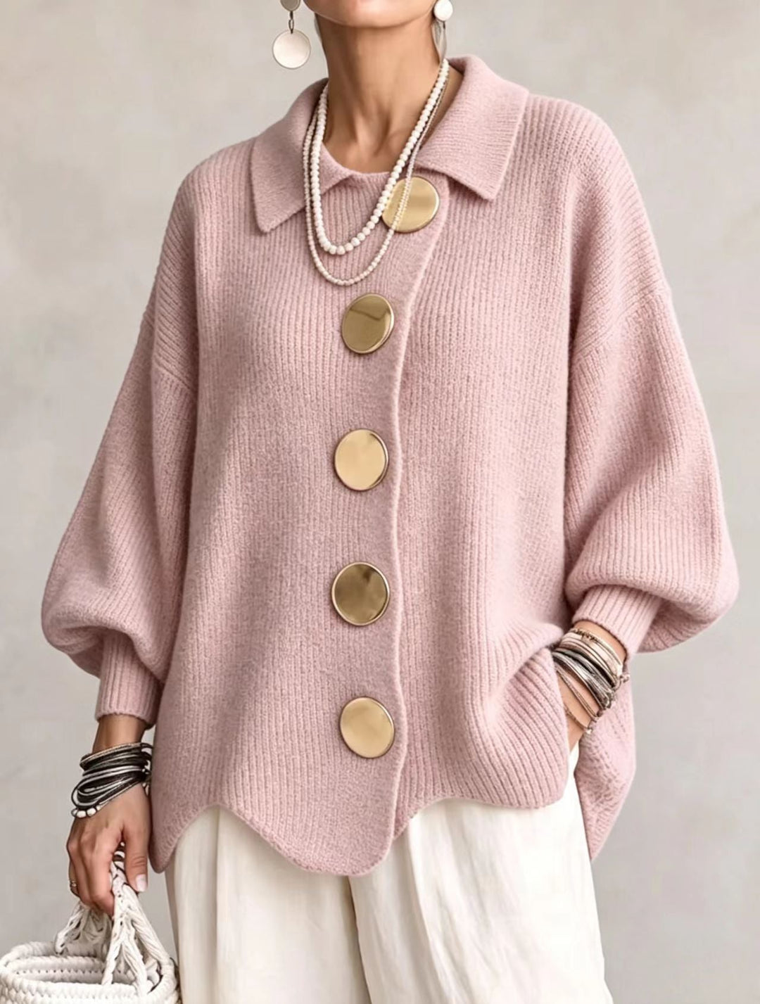 Kaelinae - Cardigan oversize de peso elevado