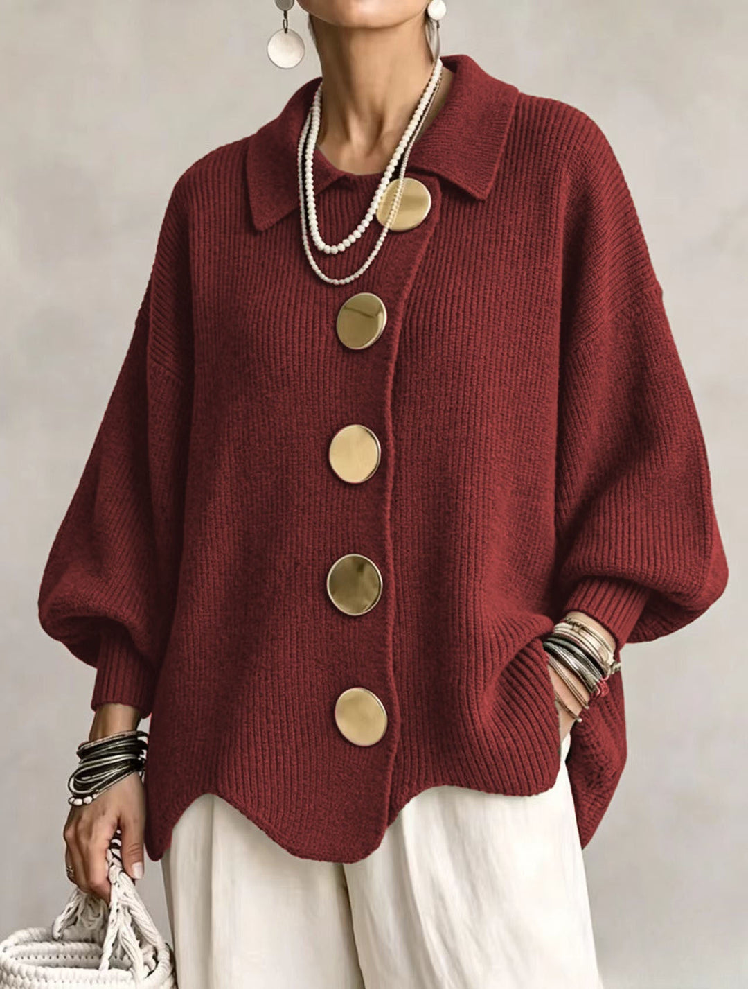 Kaelinae - Cardigan oversize de peso elevado