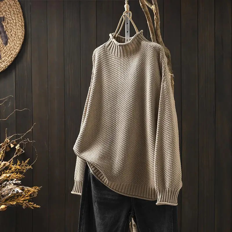 Oriane - Camisola de gola alta texturizada