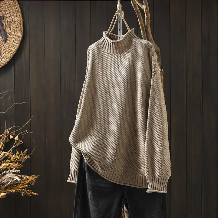 Oriane - Camisola de gola alta texturizada