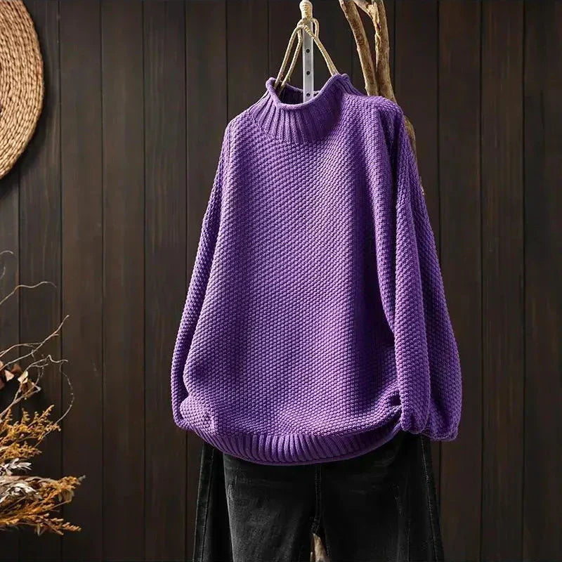 Oriane - Camisola de gola alta texturizada