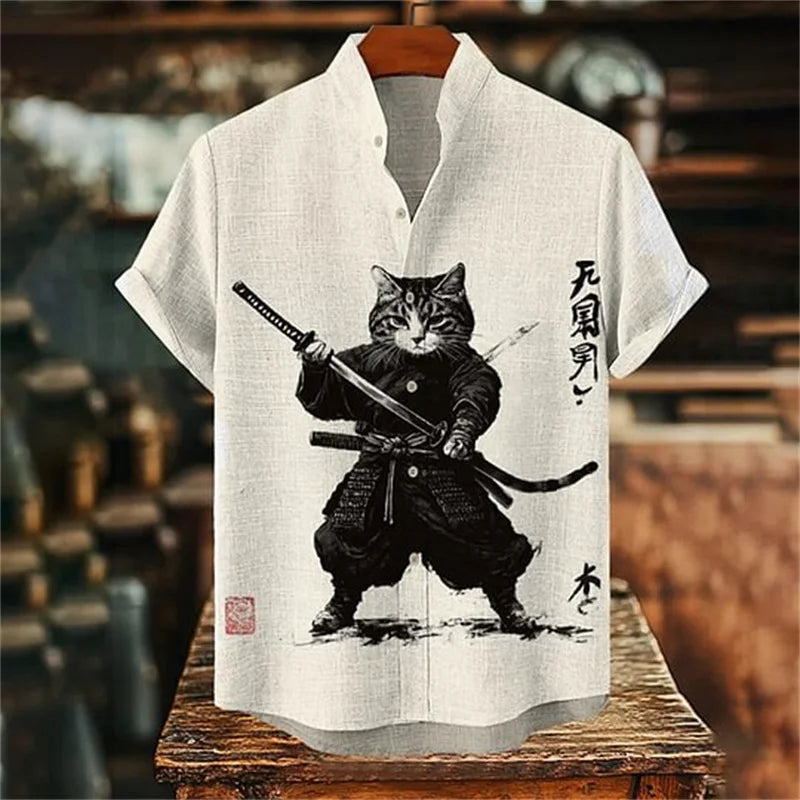 Ulric - Camisa de botões com estampado gráfico costeiro