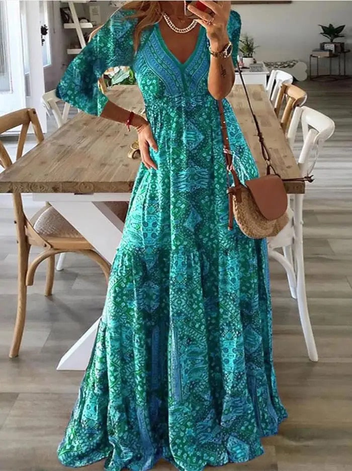 Ysavelle - Vestido boho de toque suave