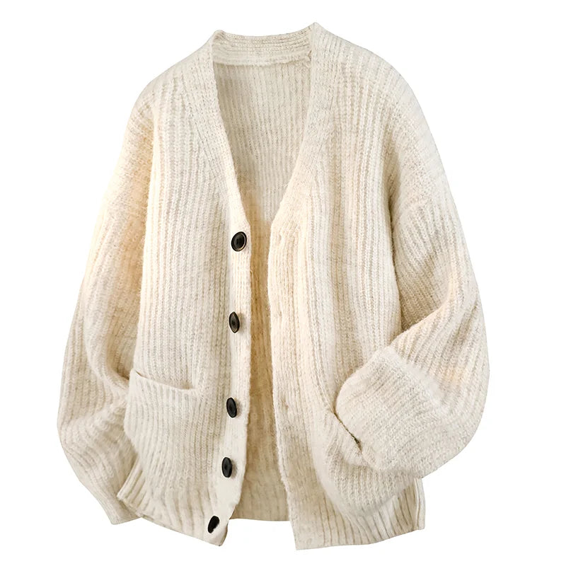 Galienne - Cardigã oversized com decote em V e toque suave