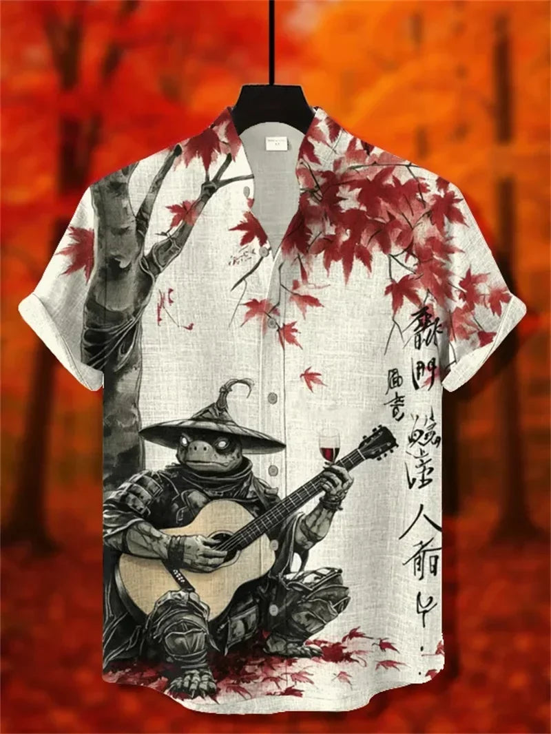 Ulric - Camisa de botões com estampado gráfico costeiro