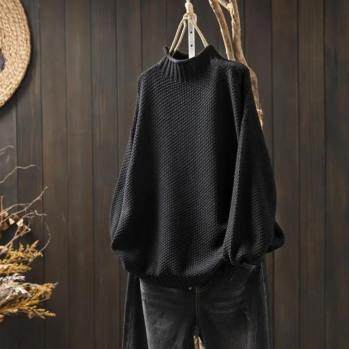 Oriane - Camisola de gola alta texturizada