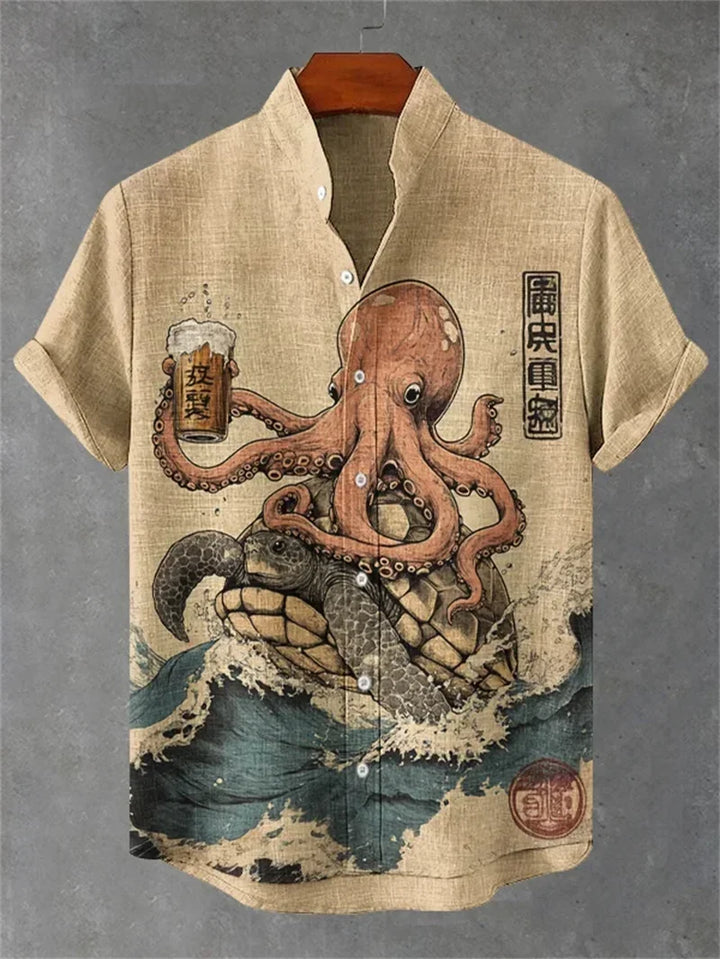 Ulric - Camisa de botões com estampado gráfico costeiro