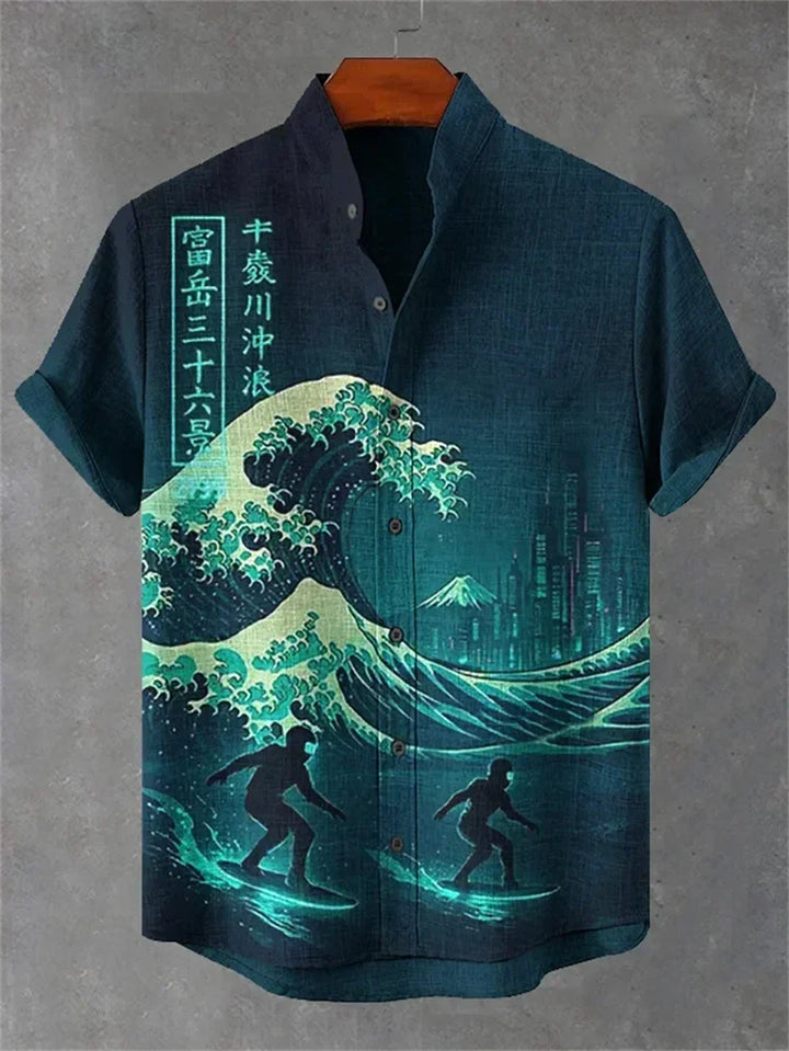 Ulric - Camisa de botões com estampado gráfico costeiro