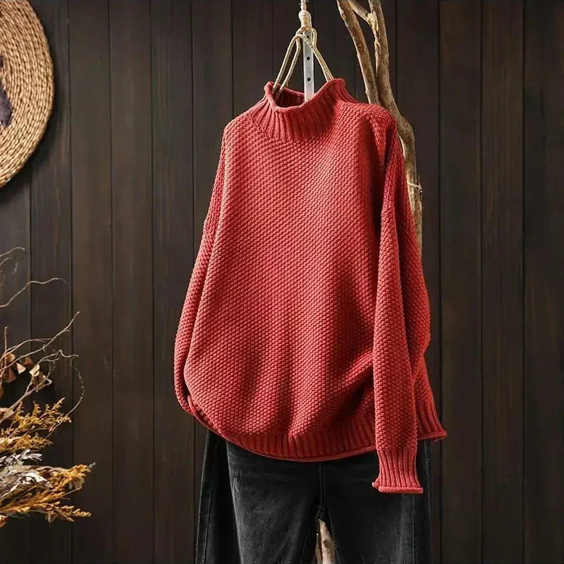 Oriane - Camisola de gola alta texturizada