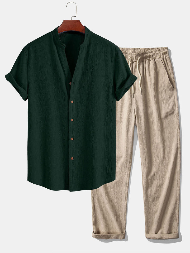 Adrian - Conjunto de camisa e calças leves de verão