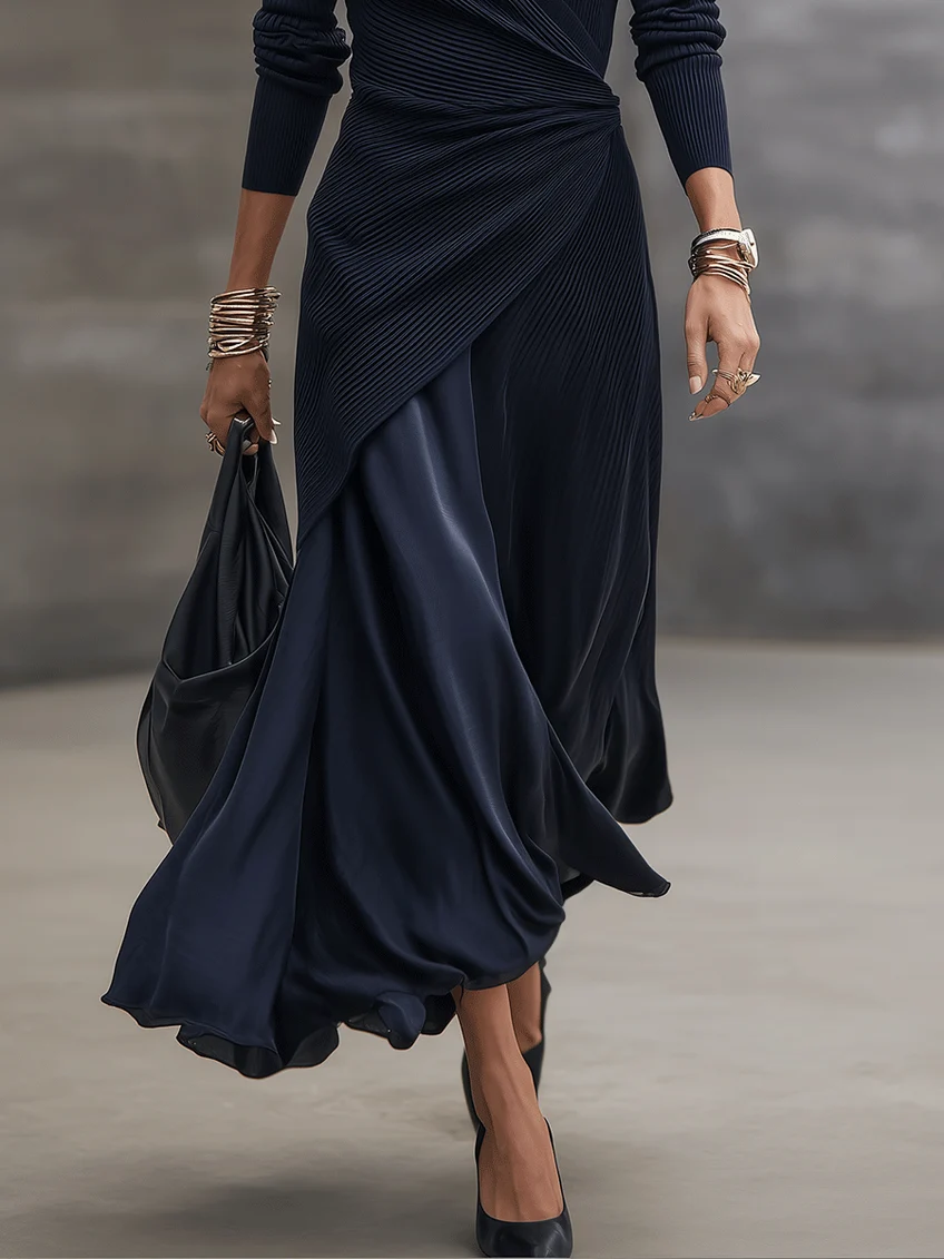 Etta - Vestido envelope maxi texturizado