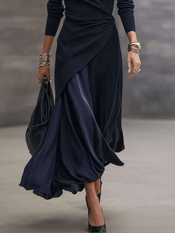 Etta - Vestido envelope maxi texturizado