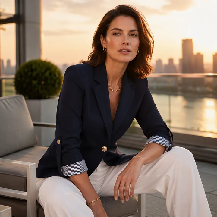 Neravelle - Blazer personalizável com mangas arregaçadas