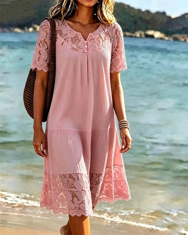Hannelisse - Vestido leve de verão com renda