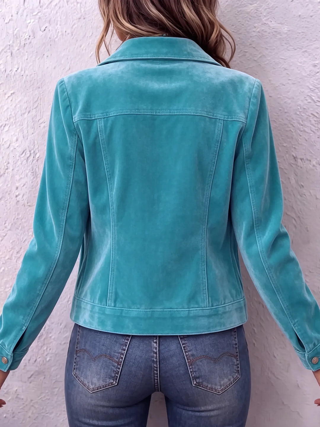 Amandria - Casaco abotoado com lavagem vintage