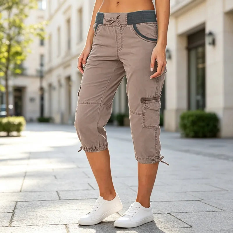 Astrelia - Calças cargo capri utilitárias