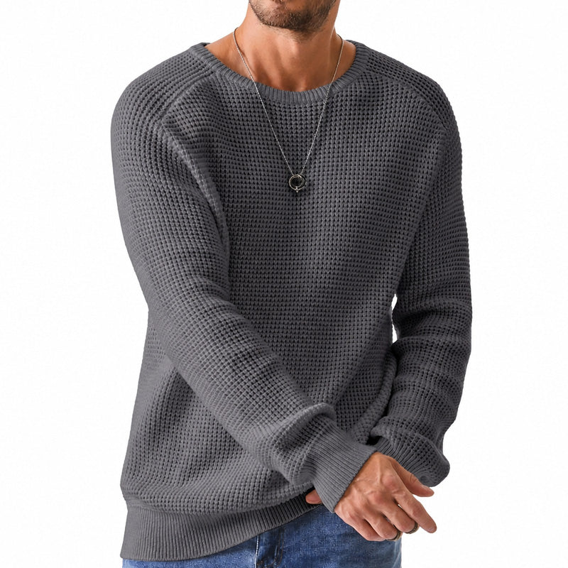 Isric - Camisola de malha texturada com gola redonda