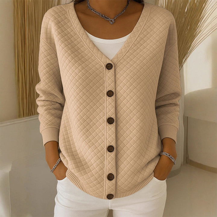 Delavie - Cardigan em malha acolchoada com botões