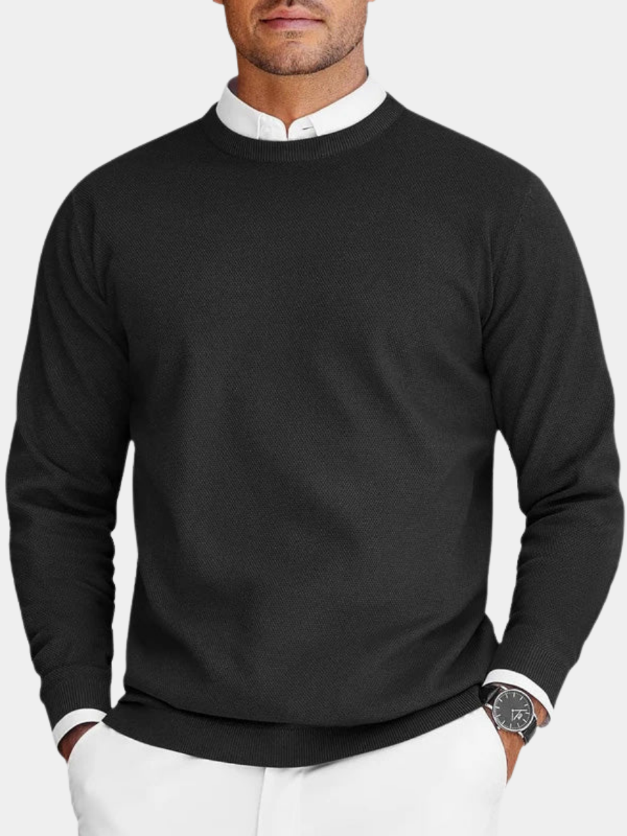 Corvyn - Camisola de gola redonda com toque suave
