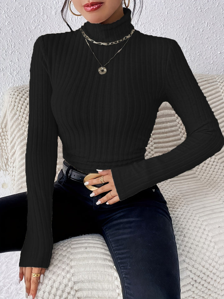 Amity - Camisola de gola alta com toque suave