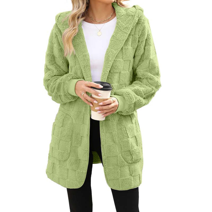 Zinnabelle - Cardigan com capuz em textura de peluche