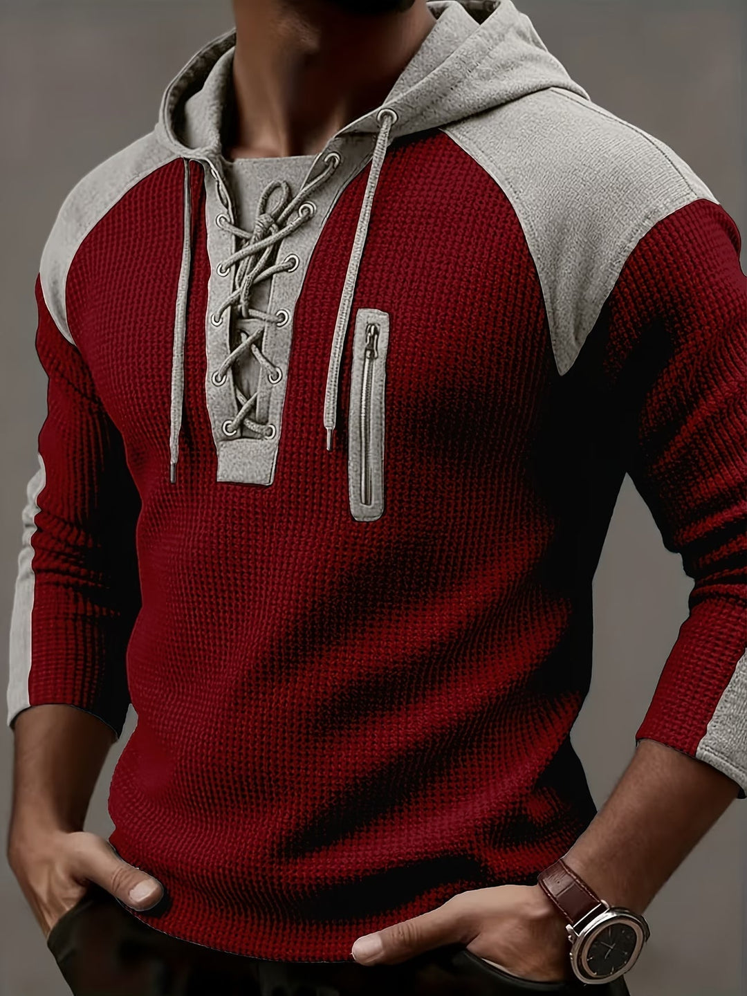 Ashcombe - Sweatshirt com capuz canelada e aconchegante