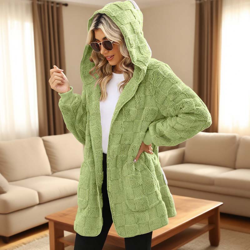 Zinnabelle - Cardigan com capuz em textura de peluche