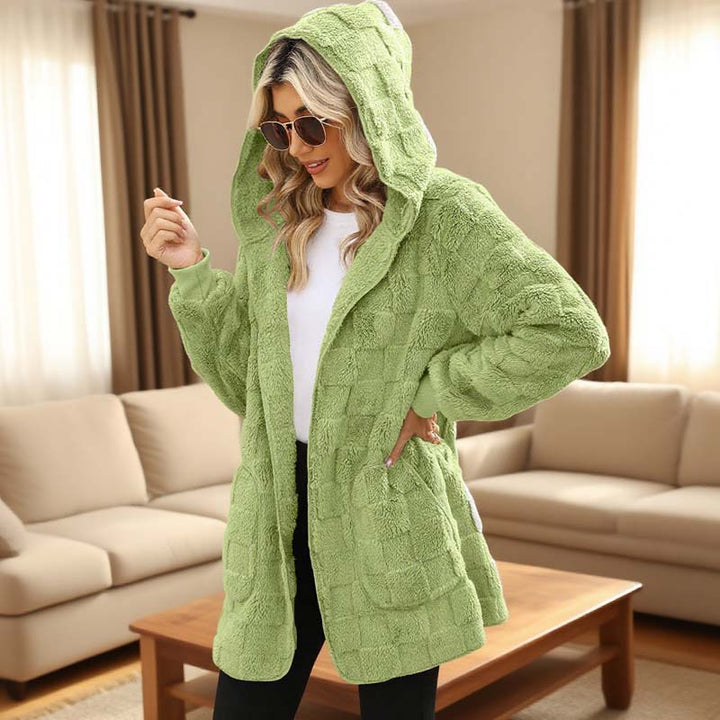 Zinnabelle - Cardigan com capuz em textura de peluche