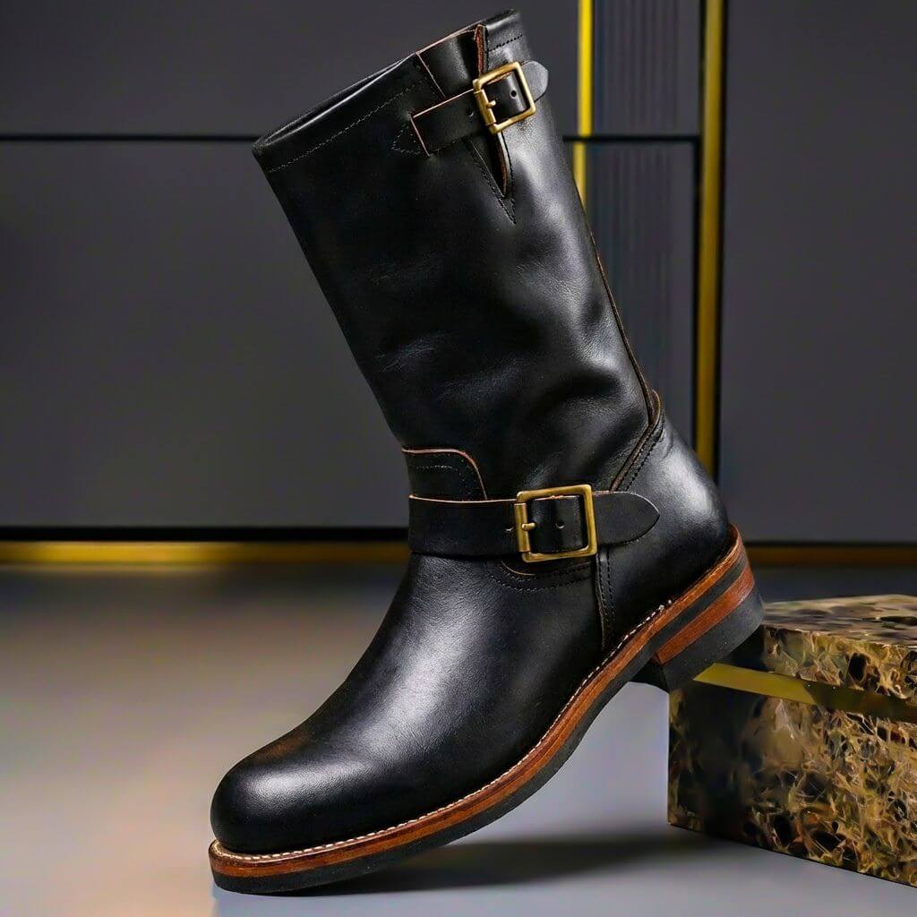 Gideon - Botas em pele com fivela vintage