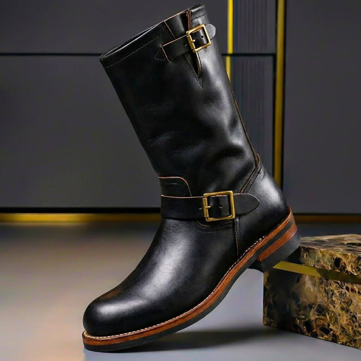 Gideon - Botas em pele com fivela vintage