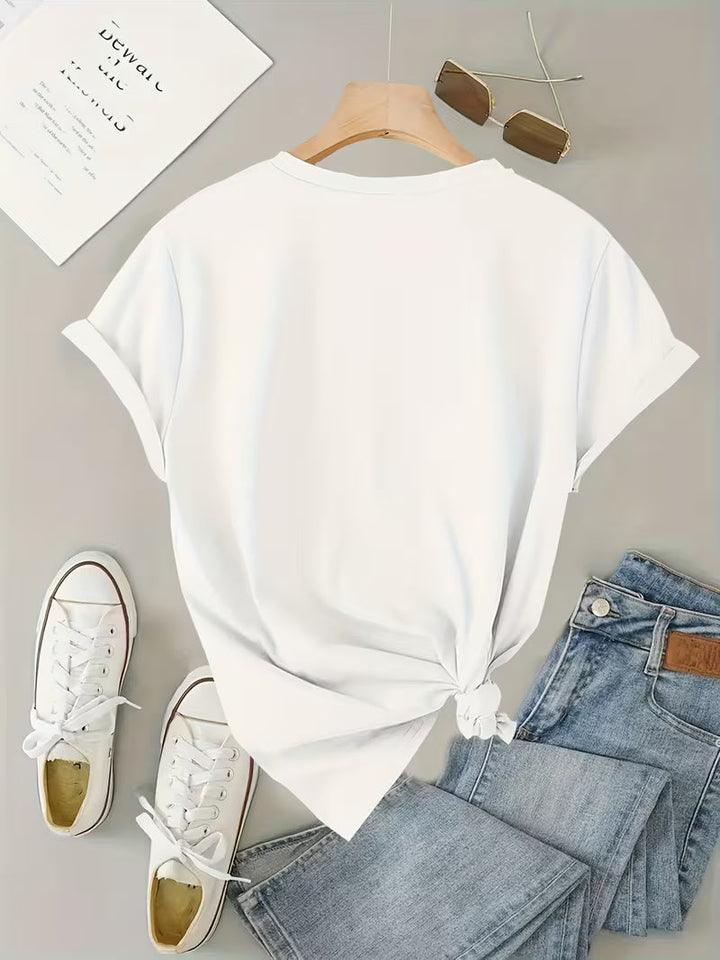 Sarai - T-shirt com estampado de coração de café