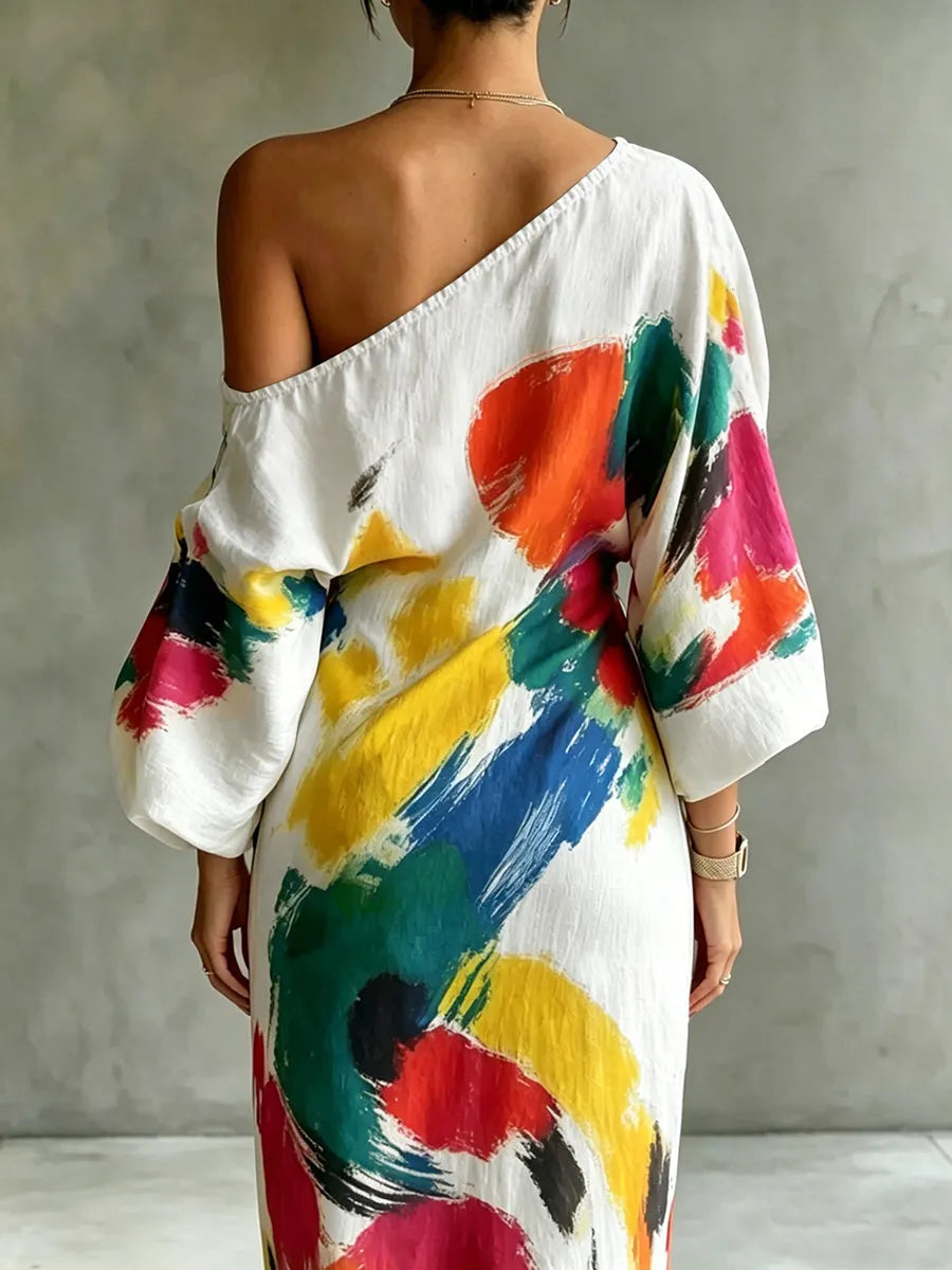 Adoressa - Vestido longo escultural de um ombro só