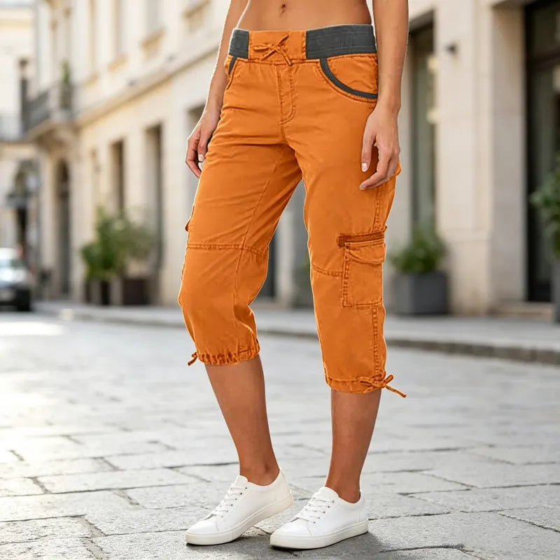 Astrelia - Calças cargo capri utilitárias