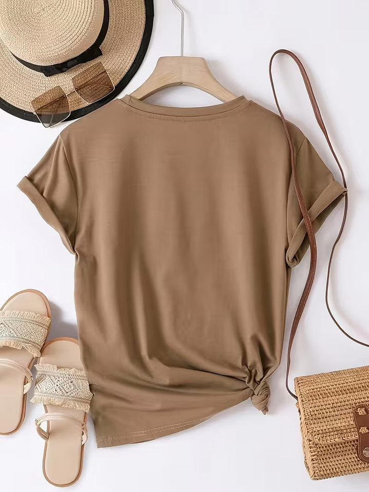 Sarai - T-shirt com estampado de coração de café