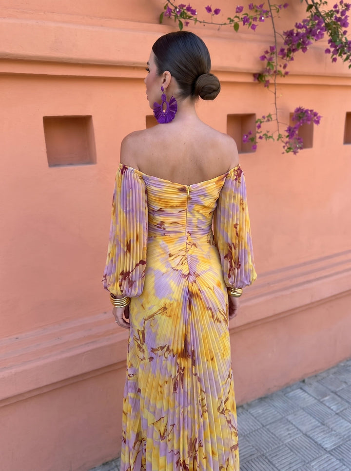 Arienne - Vestido maxi fluido floral