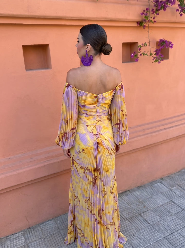 Arienne - Vestido maxi fluido floral