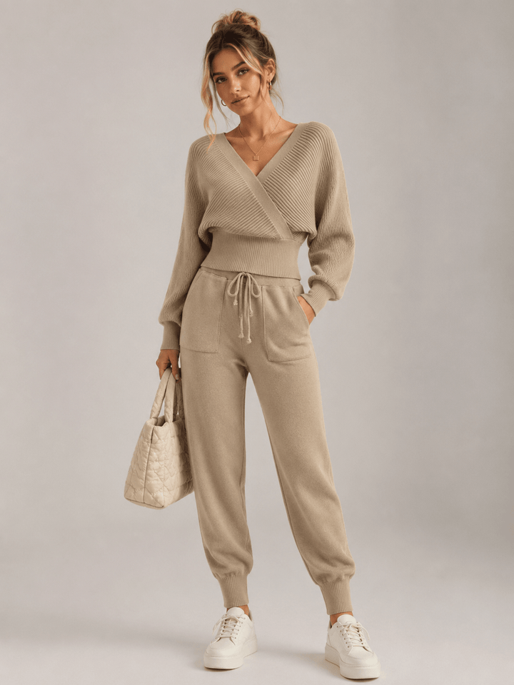 Adelyra - Conjunto de loungewear de duas peças às riscas