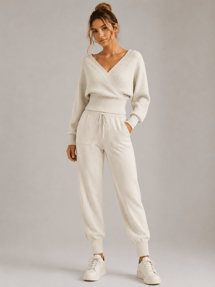 Adelyra - Conjunto de loungewear de duas peças às riscas